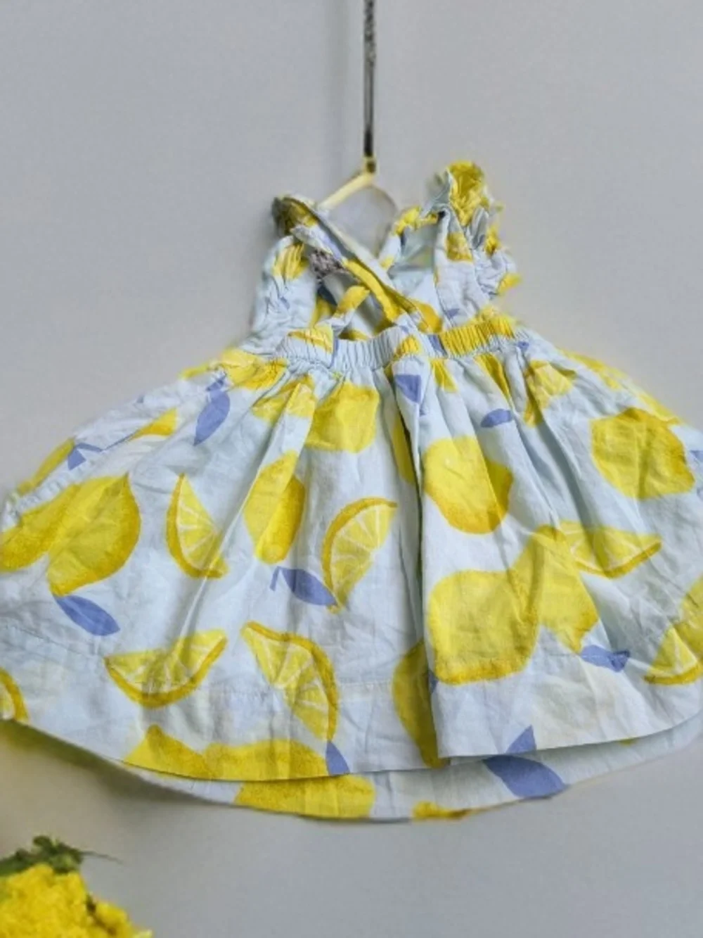 GAP Baby Lemon-Print Romper - Yellow & Light Blue Size 6/12 Months
